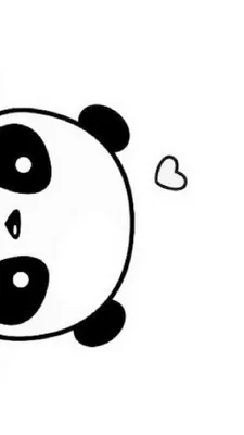 Cute Panda Drawing with Heart