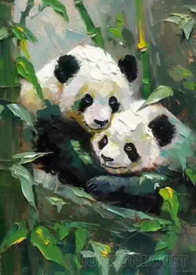 Картина Панда в очках | RedPandaShop.