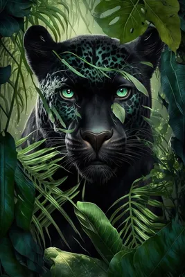 Пантера в джунглях | Пантера, Изображение животного, Кошачьи