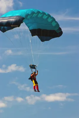 Парашютный спорт. Мужчина в море удерживает парашют на ветру Stock Photo |  Adobe Stock