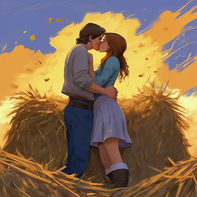 Парень и девушка целуются рисунок (47 фото)
