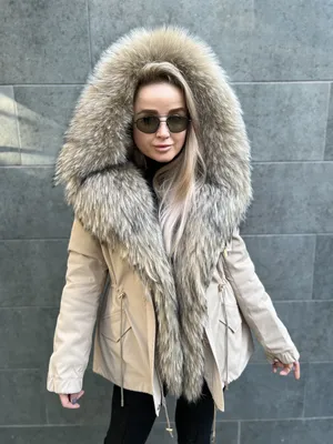 Синяя парка с мехом песца. — Parka Store