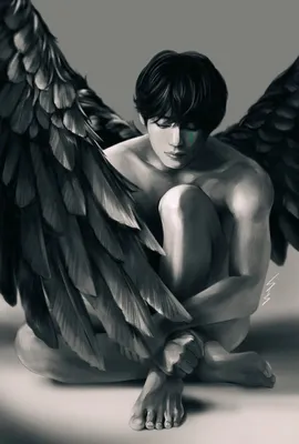 Мужчины с крыльями олицетворяют ангелов в небе ArtWall