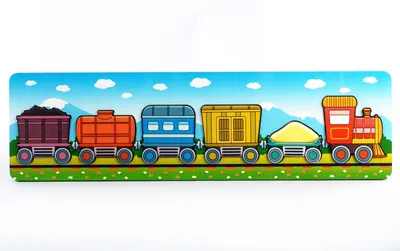 Пазл-рамка для малышей \"Паровозик с вагончиками\" (дерево) - купить игрушку  из дерева в интернет-магазине Вверх Тормашками в Барнауле