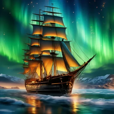 Картина «Парусник на закате» 40×50 – парусная яхта на море
