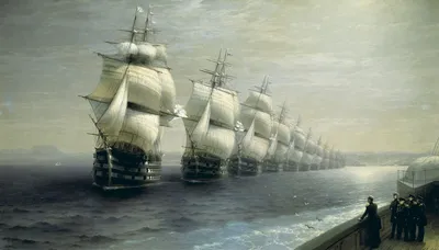 Фотообои Белый парусный корабль на стену. Купить фотообои Белый парусный  корабль в интернет-магазине WallArt