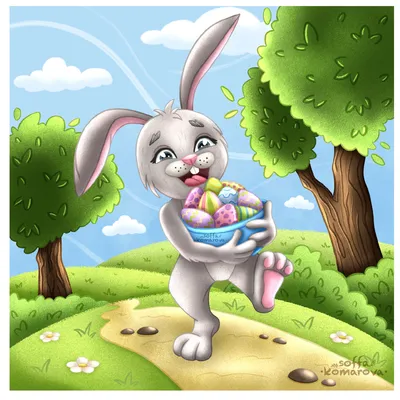 Пасхальный кролик-художник (Easter bunny artist) Stock Vector | Adobe Stock