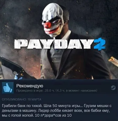 Отзыв о PayDay 2 - игра для PC | Мне жаль, что я в это играл. Игра  исключительно кооперативная, одиночкам мимо.