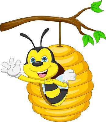 Набор символов пчелы мультфильмов и пчел с медом Иллюстрация вектора -  иллюстрации насчитывающей шарж, мило: 193467547