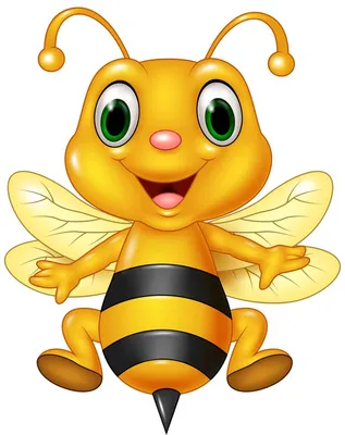 Набор Мультфильмов Счастливых Пчел — стоковая векторная графика и другие  изображения на тему Белый - Белый, Векторная графика, Веселье - iStock
