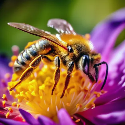 Пчела на цветке клевера, красиво, …» — создано в Шедевруме