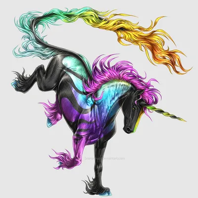 Rainbow Unicorn Pegasus print by Dolphins DreamDesign | Posterlounge