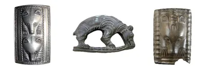Подвеска из латуни пермский звериный стиль «Богиня со змеями»