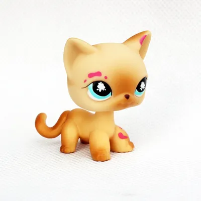 LPS CAT Rare animal Littlest pet shop Bobble head toys standing original  short hair cat #816 old real yellow kitty for kids