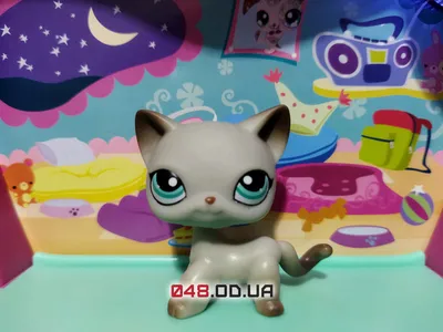 Фигурка Littlest pet shop кошка-стоячка серая с зелеными глазами Киев,  Одесса, интернет-магазин в Украине