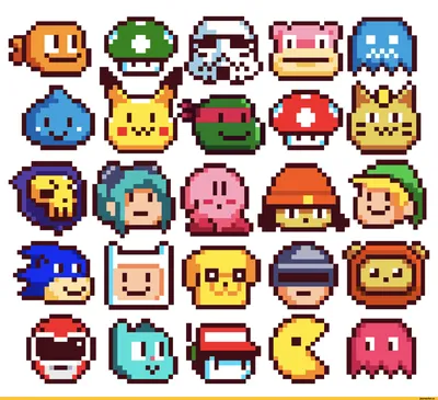 Pixel Art :: Pikachu :: Pokedex :: Pokemon Characters :: Pokémon :: фэндомы  :: Mario :: Игры :: pacman :: TMNT - JoyReactor