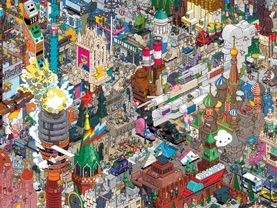 Пиксель арт маленькая зимняя деревня…» — создано в Шедевруме