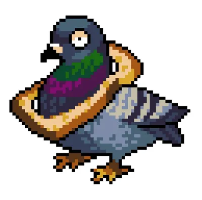Голубь пиксель арт / Pixel art pigeon - NoteGram!