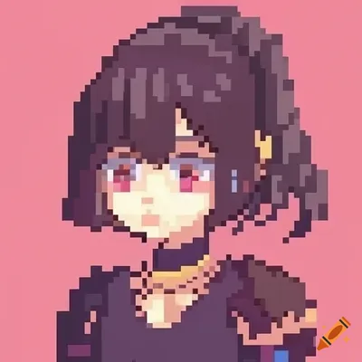 Pixel art anime girl on Craiyon