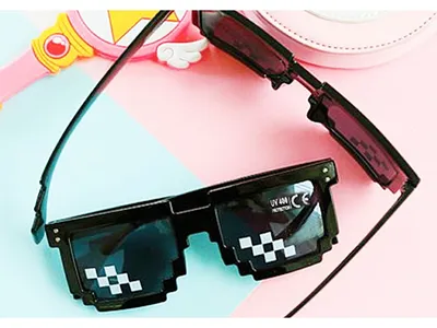 Пиксельные Очки майнкрафт Minecraft, черные узкие очки пиксельные.. -  купить по доступным ценам в интернет-магазине OZON (267793013)