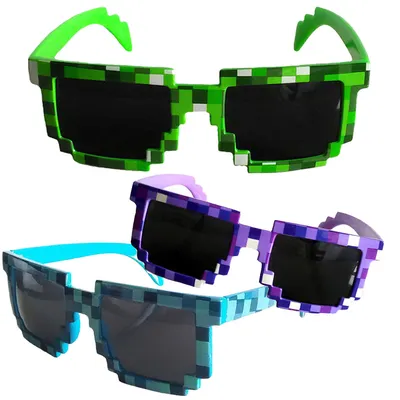 Черные мозаичные солнцезащитные очки унисекс, полосатые солнцезащитные очки,  забавная игрушка, мозаичные Ретро пиксельные очки для вечеринок, встреч,  креативный подарок | AliExpress