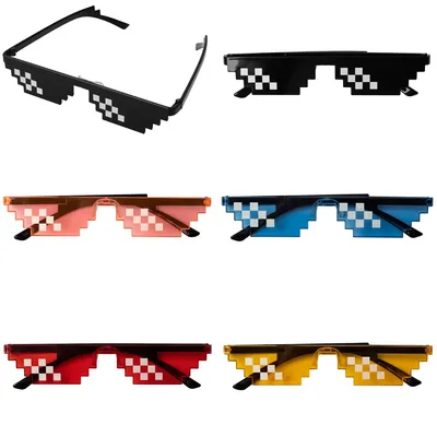 Пиксельные очки Thug Life / карнавальные / черные / пластиковые / Minecraft  купить по цене 299 ₽ в интернет-магазине KazanExpress