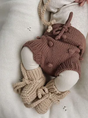 Пинетки для новорожденных на двух спицах | Lanita о вязании | Дзен