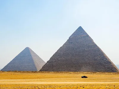 Фотообои \"Две пирамиды на закате\" - Арт. 080475 | Купить в  интернет-магазине Уютная стена