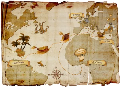 Фотообои \"Пиратская карта сокровищ\" - Арт. 060088 | Купить в  интернет-магазине Уютная стена