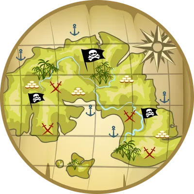 Пиратская Карта Сокровищ — стоковая векторная графика и другие изображения  на тему Карта сокровищ - Карта сокровищ, Карта, Навигационная карта - iStock