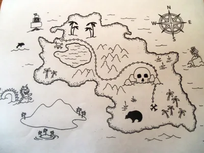 Карта острова сокровищ пиратская.