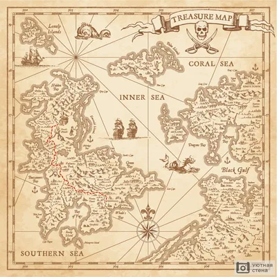 старая пиратская карта сокровищ на белом фоне Иллюстрация штока -  иллюстрации насчитывающей исследуйте, поиски: 230426615