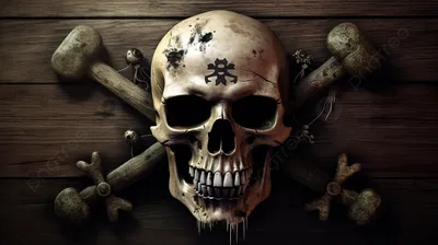 Пиратский флаг с черепом и костями