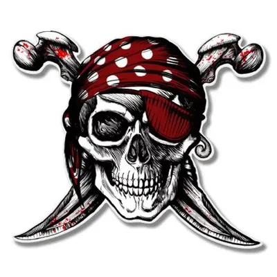 Пиратский флаг Череп с саблями и костями (Двусторонний 90x135 см )