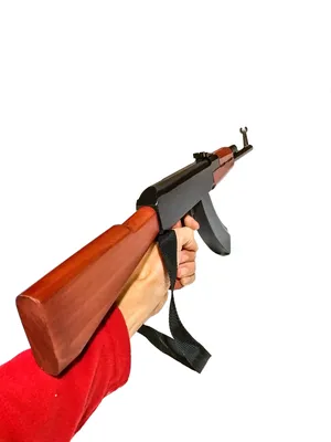 Деревянный пистолет пулемет (автомат) «Узи», игрушка-резинкострел окрашенная