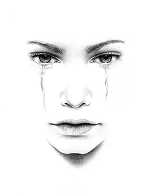 Плачущая девушка рисунок карандашом (47 фото)