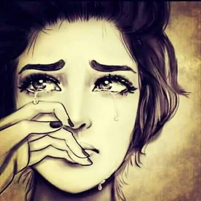 Картинки для срисовки плачущая девушка (16 фото) 🔥 Прикольные картинки и  юмор