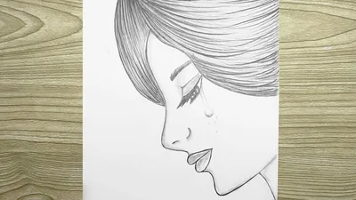 Рисунки плачущей девушки для срисовки (58 фото)