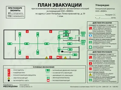 План эвакуации оргстекло - Evaplan.by
