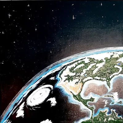 Большая планета земля в космосе - обои на телефон