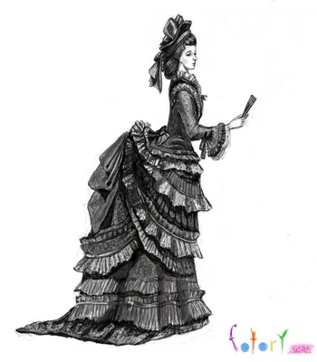 Девушка в платье рисунок карандашом - 55 фото