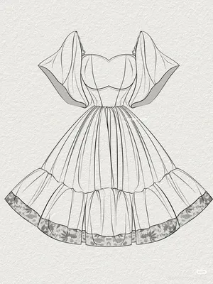 Платье рисунок карандашом - 53 фото