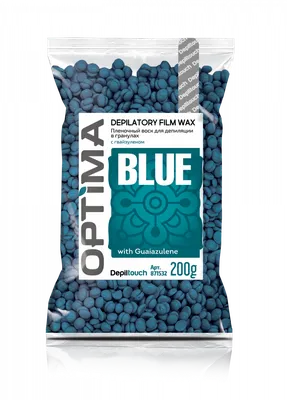 Купить пленочный воск для депиляции в гранулах Depiltouch OPTIMA  «BLUE»(азулен), 200 гр, цены на Мегамаркет | Артикул: 600003763394