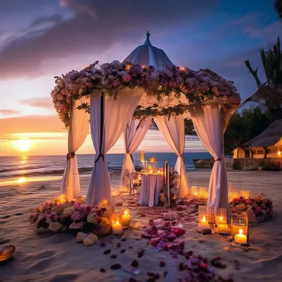 Романтический ужин на пляже у океана | Свадьба на Бали от MIX Bali Events