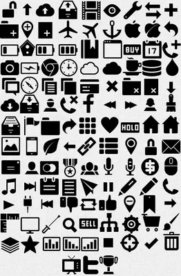 120 черно-белых иконок в PNG - Bayguzin.ru