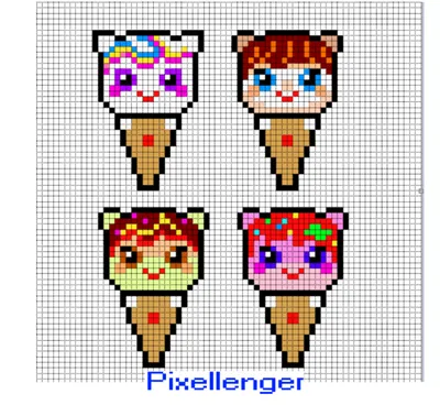 Игрушка - повторюшка кот мороженое | Пиксельная графика, Рисунки, Узоры для  вышивки крестиком