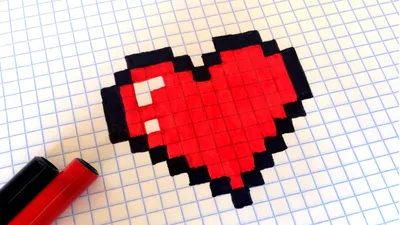 How To Draw a Kawaii Heart ♥ Рисунки по клеточкам как рисовать сердце -  YouTube