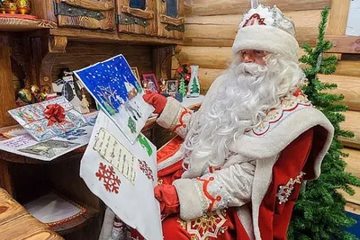 Новогодняя упаковка \"Дед Мороз\", 1000 г, картонная подарочная коробка для  детских подарков, конфет