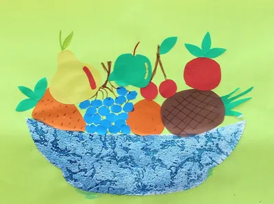 Аппликация овощи и фрукты: шаблоны овощей и фруктов для детей младшей,  средней, старшей и подготовительной группы
