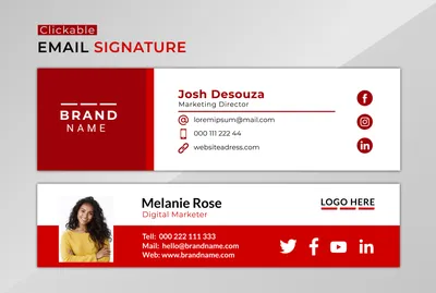 Make clickable html email signature or email footer design by Rakibrassell  | Fiverr